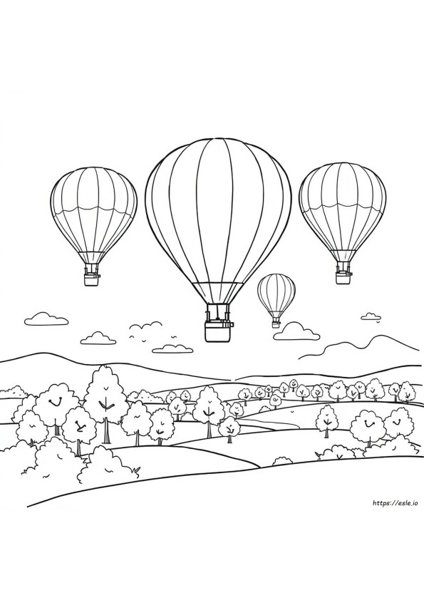 Free Hot Air Balloon Coloring Pages