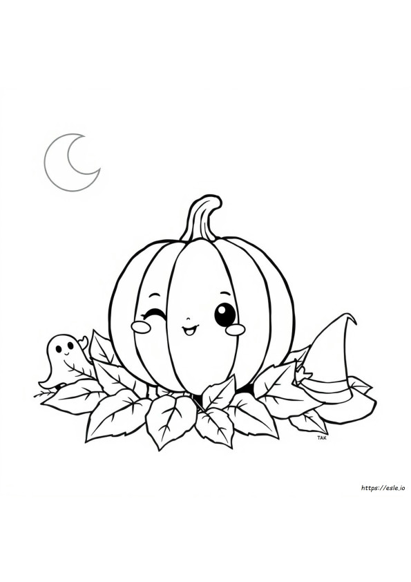 Coloriage Halloween Kawaii Mignon