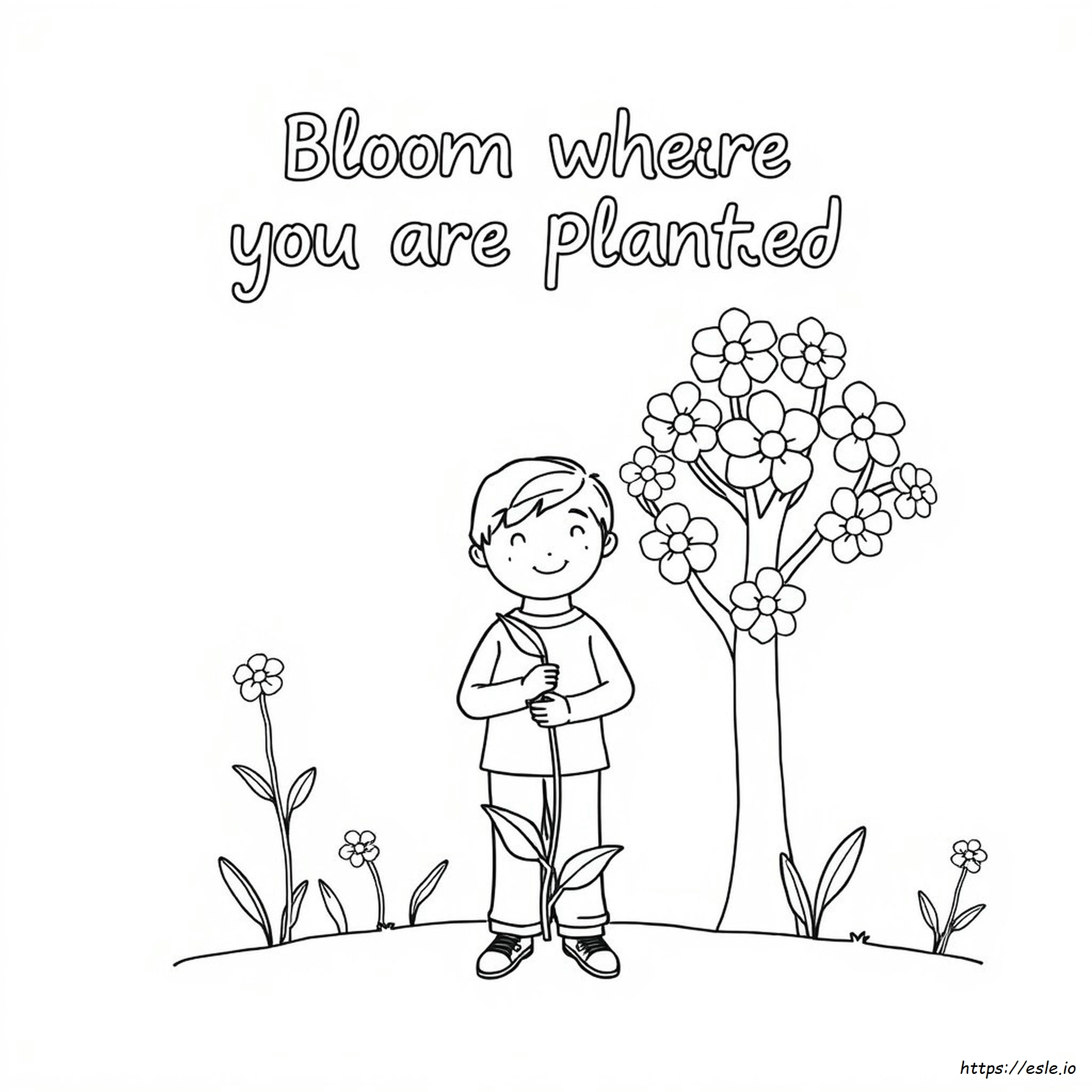 Bloom Where You Are Planted Coloring Page
