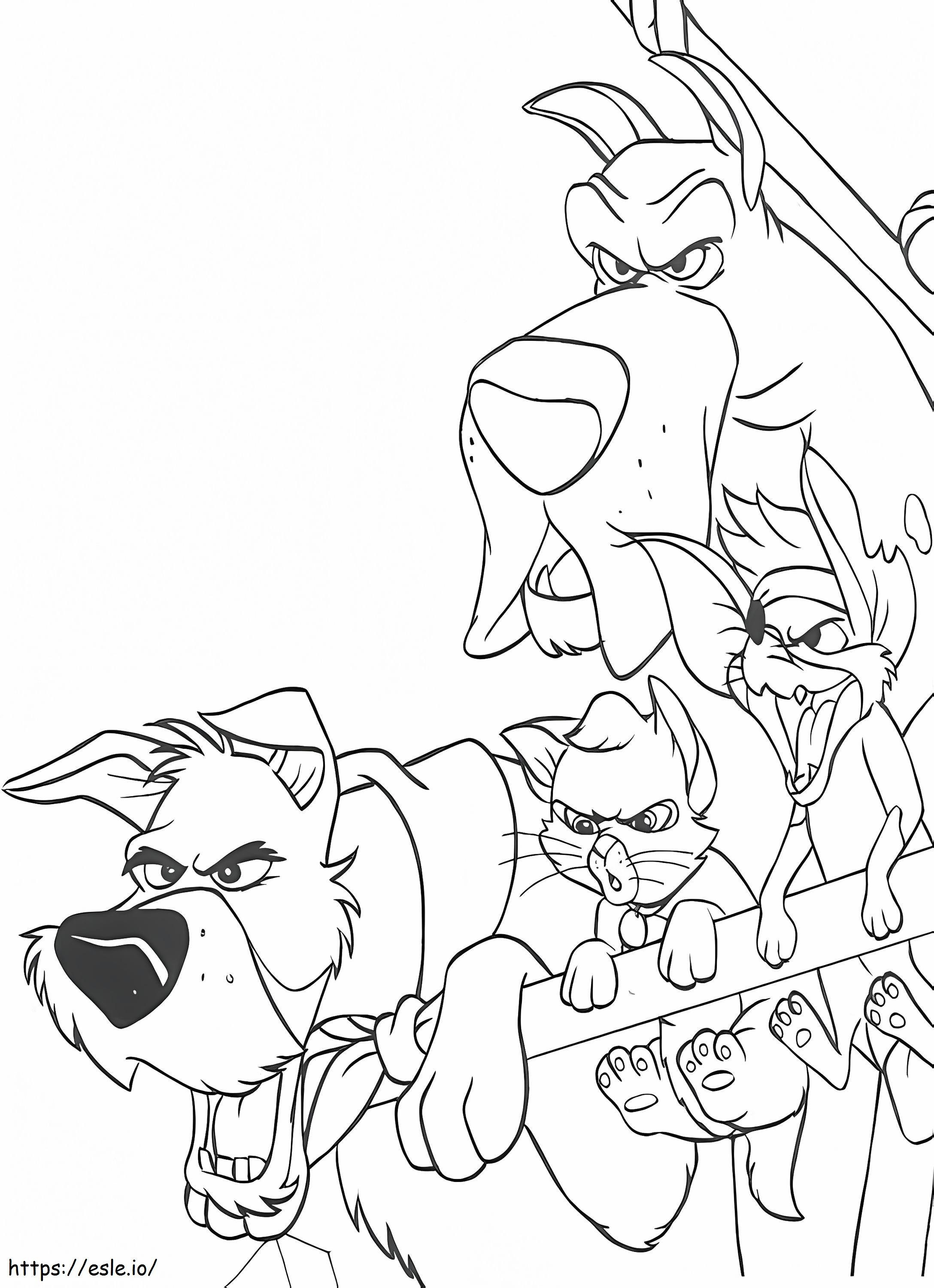 Angry Oliver Company A4 coloring page