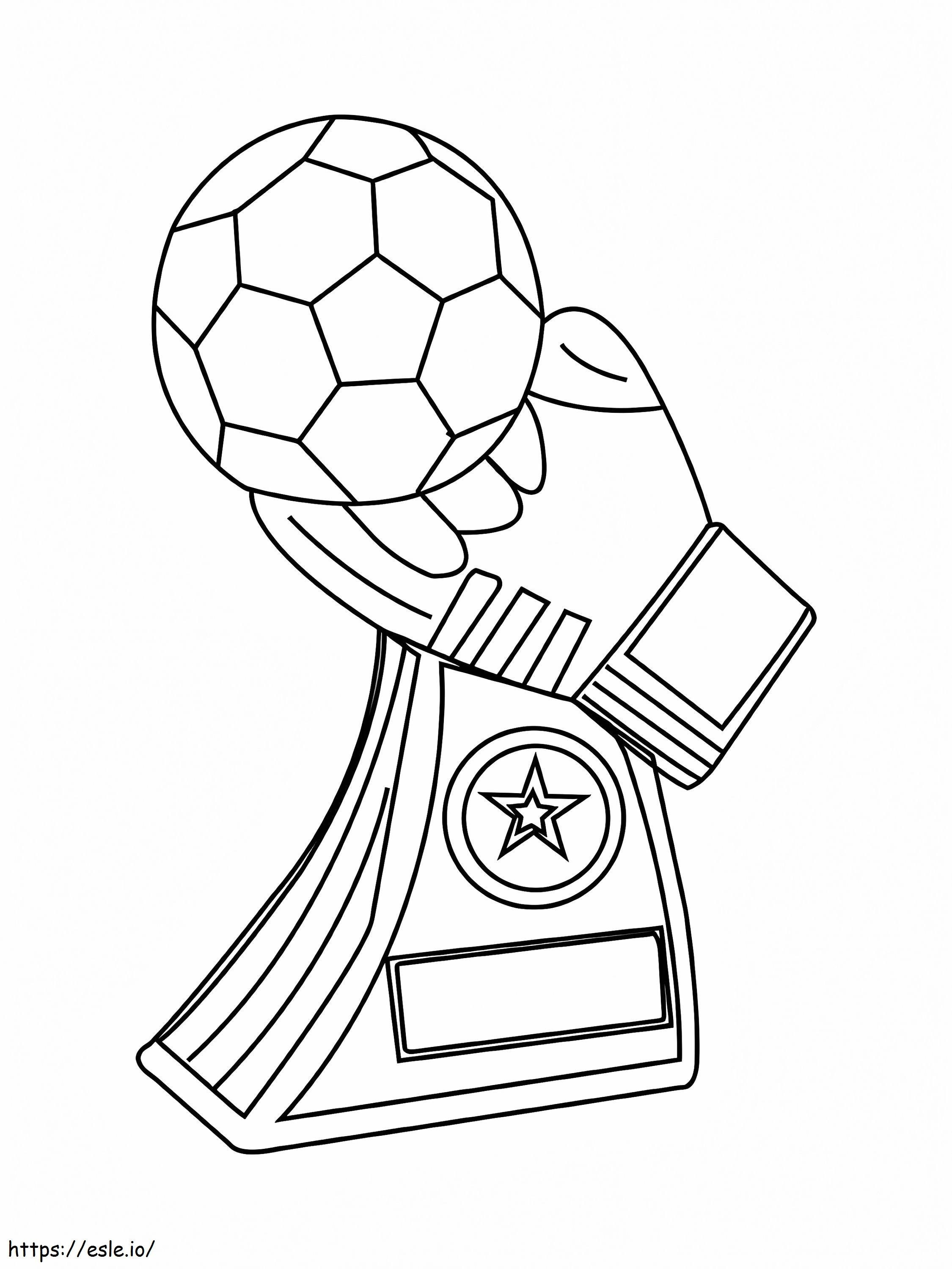 ゴールド フットボール トロフィー 2 ぬりえ - 塗り絵