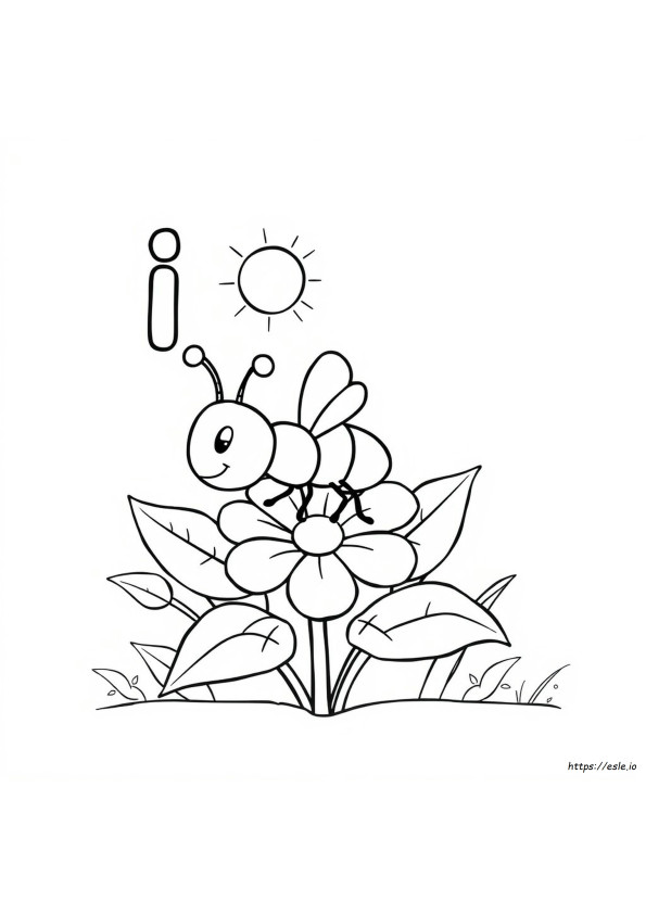 Coloriage Lettre I Comme Insecte