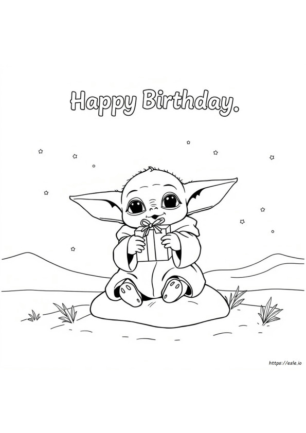 Happy Birthday Star Wars Coloring Page
