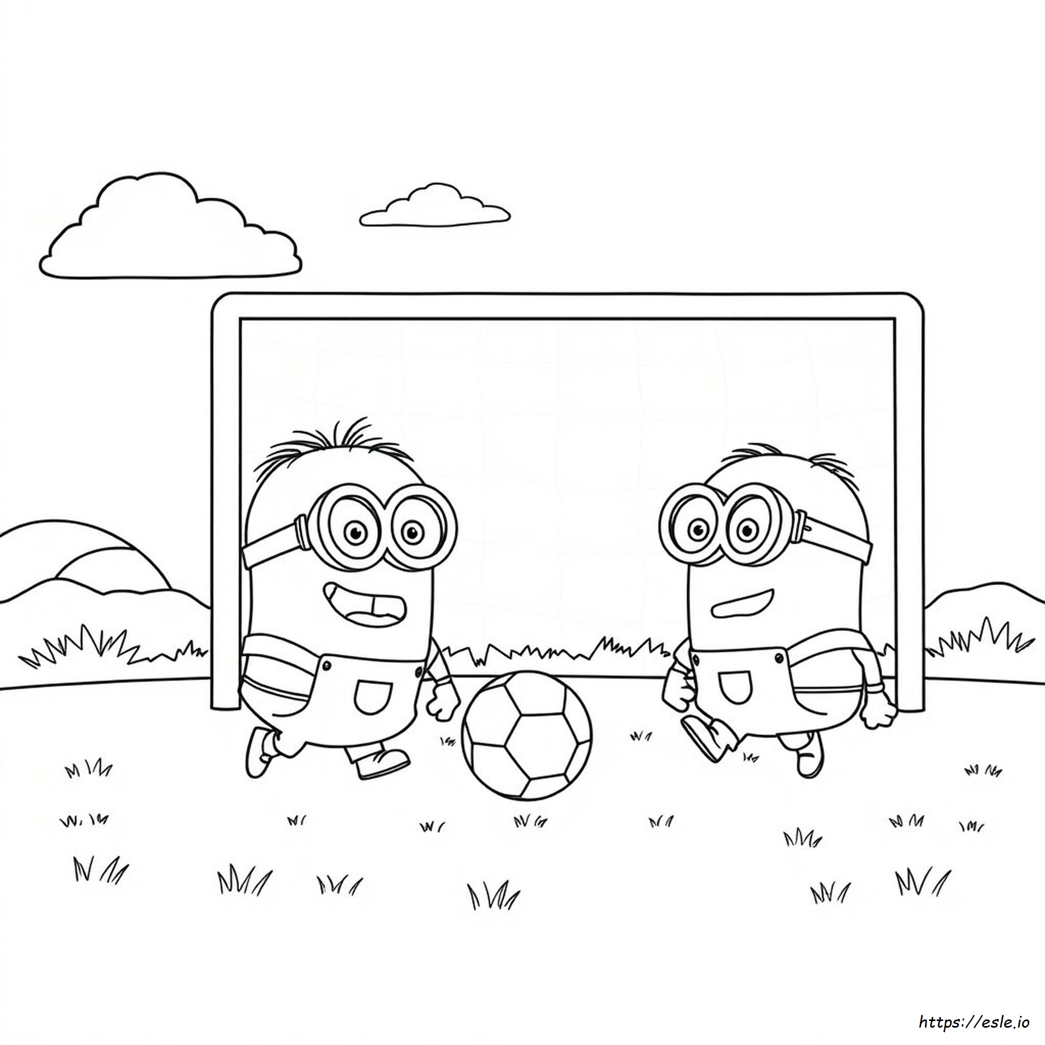 Minion Fútbol Dibujos Para Colorear