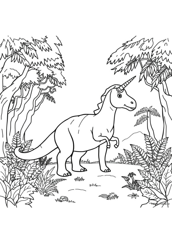 Dinosaur Unicorn Coloring Pages