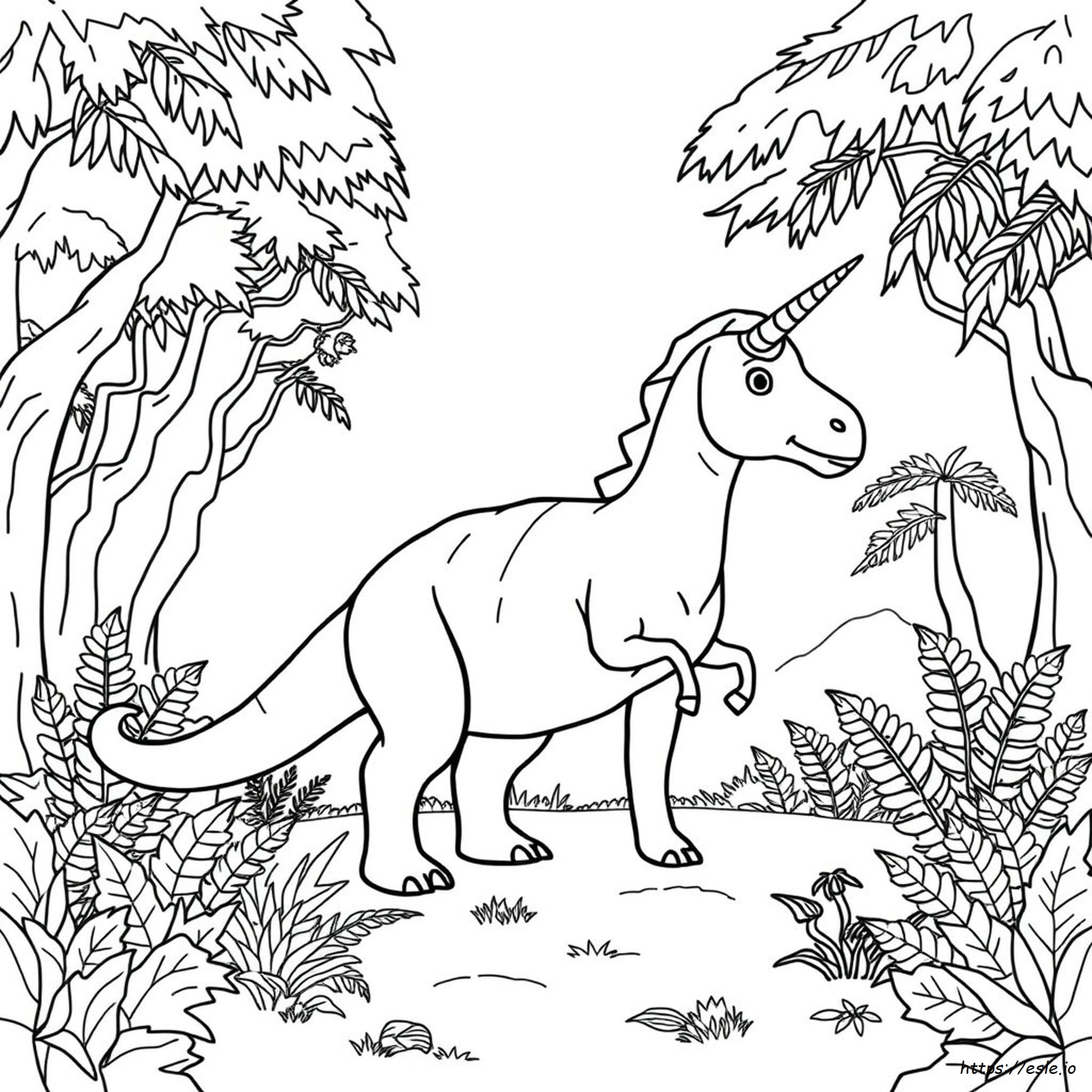 Dinosaurio Unicornio Para Colorear