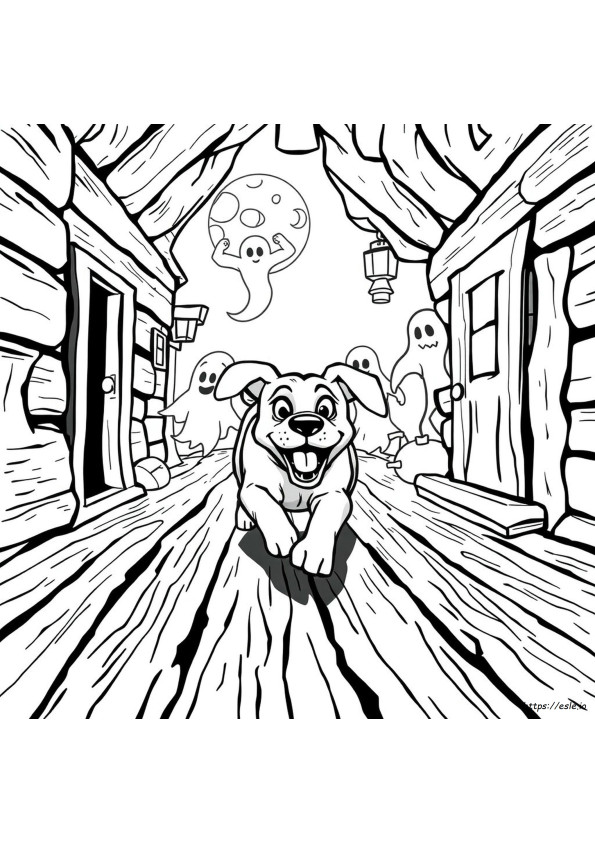 Nightmare Dog Day Coloring Page