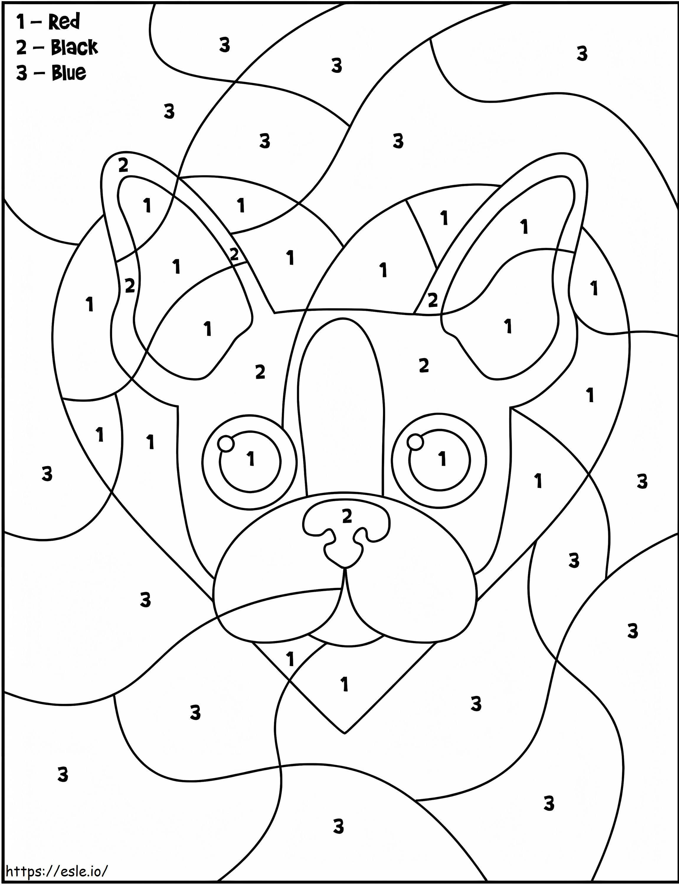 Valentine Puppy Color By Number Coloring Page