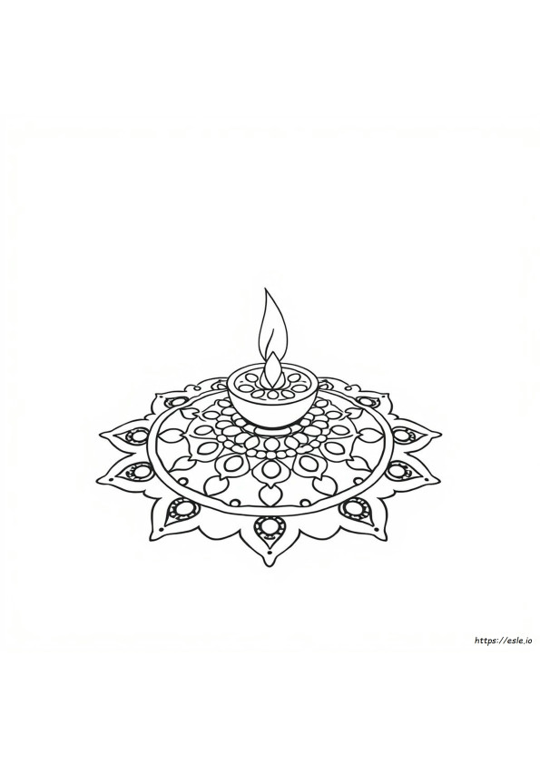 Simple Kolam For Colouring