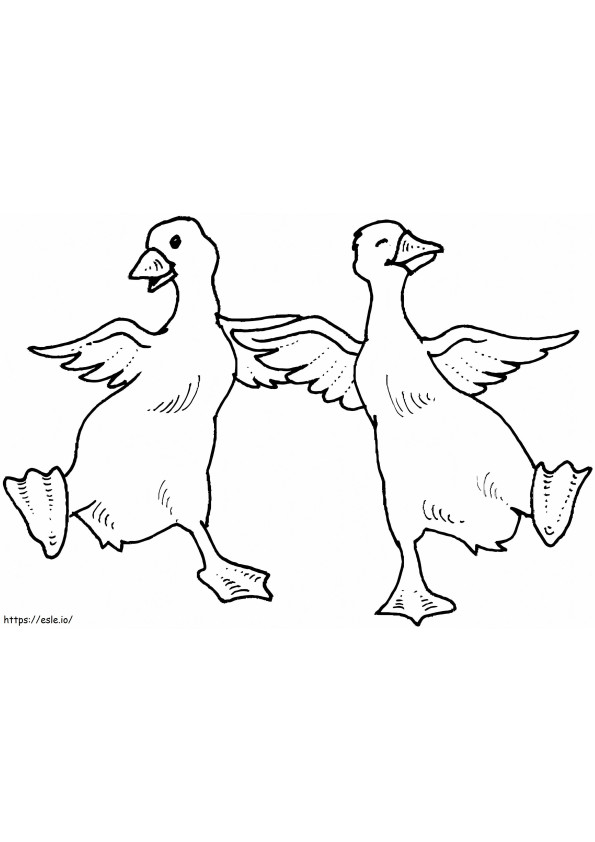 Happy Geese coloring page