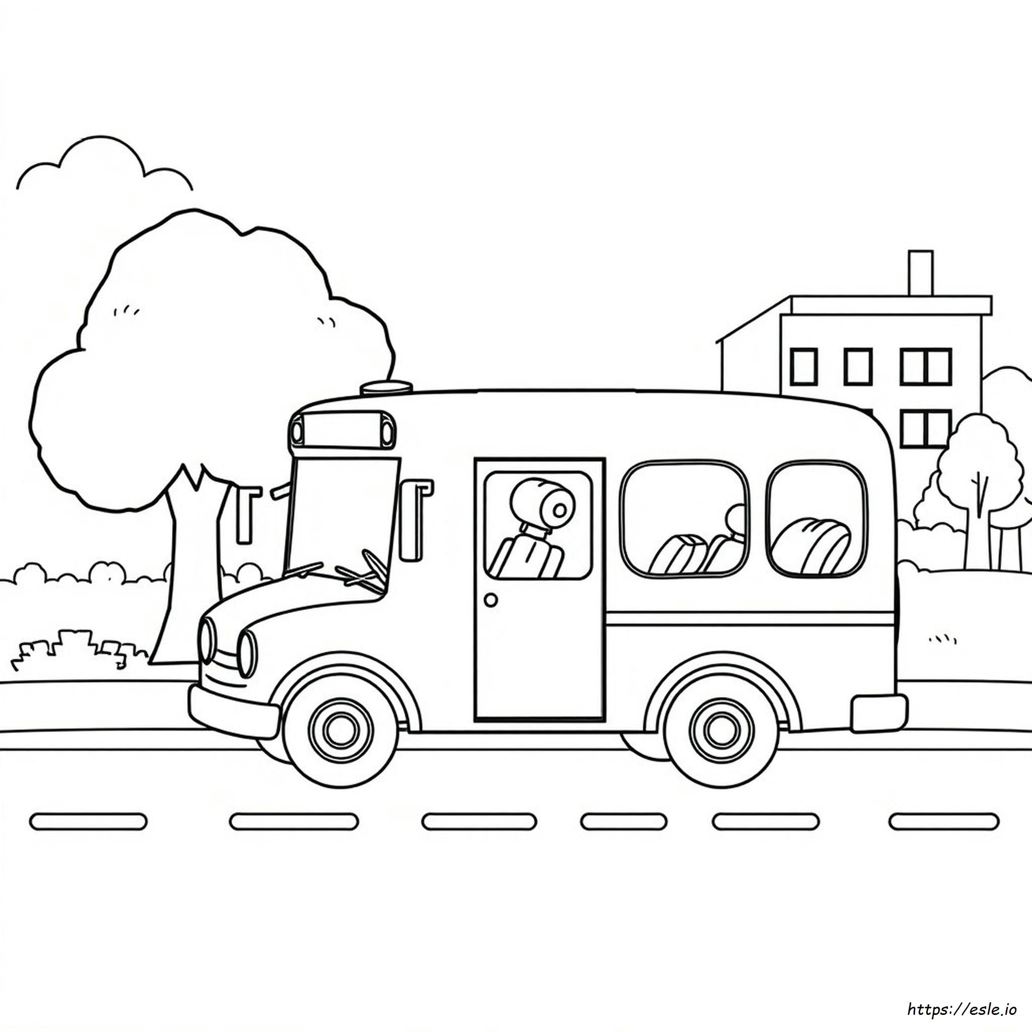 Wheels On The Bus Coloring Sheet
