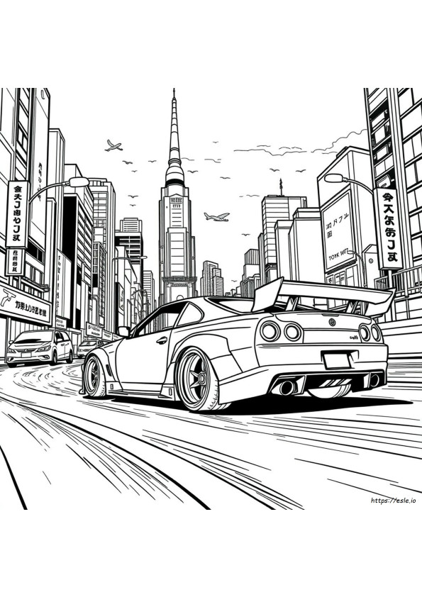Drift Car Tokyo Drift Fast And Furious Coloring Pages