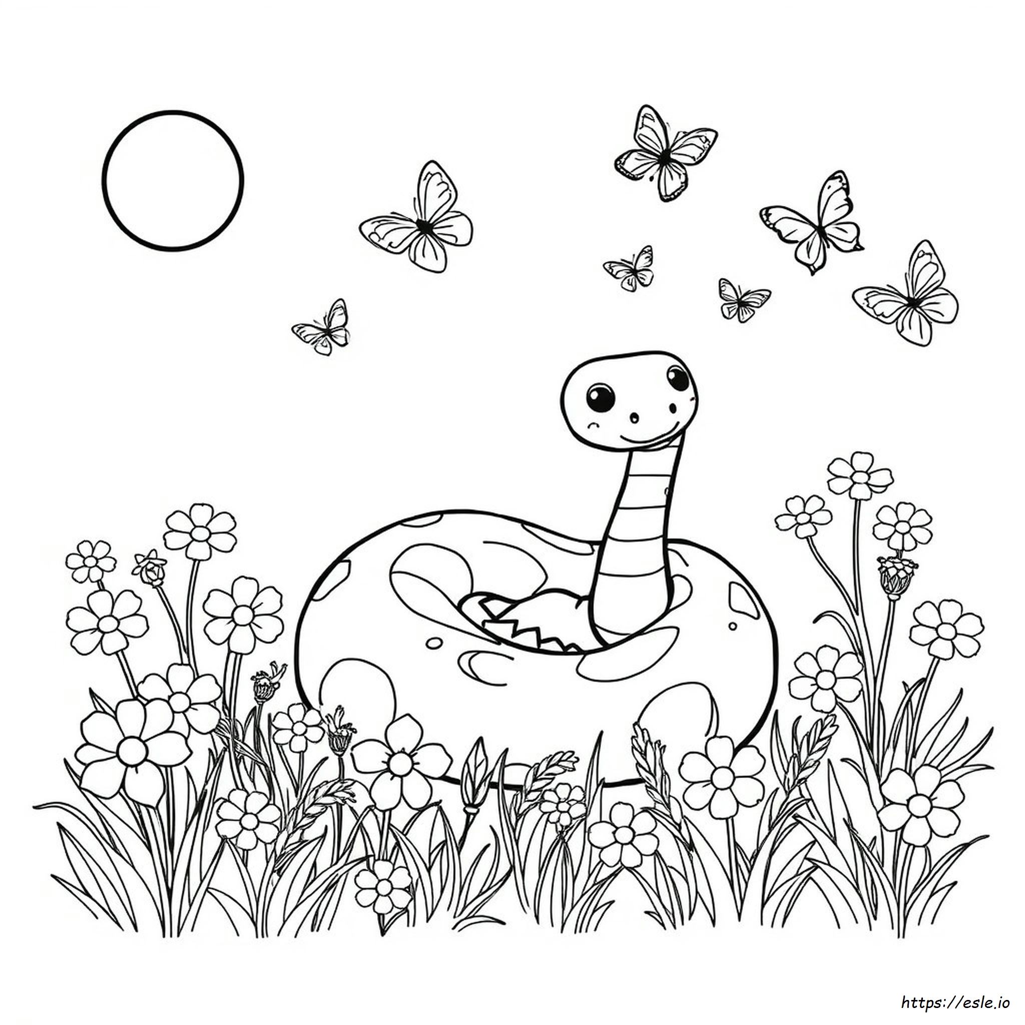Cute Snake Colouring Pages