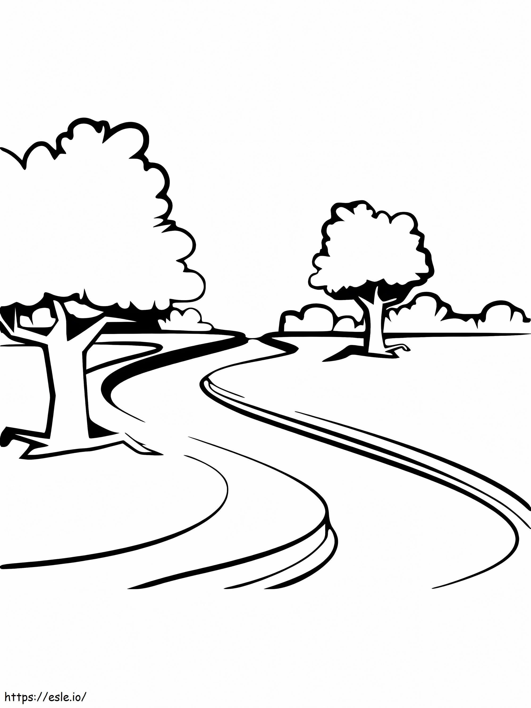 River Free Printable coloring page