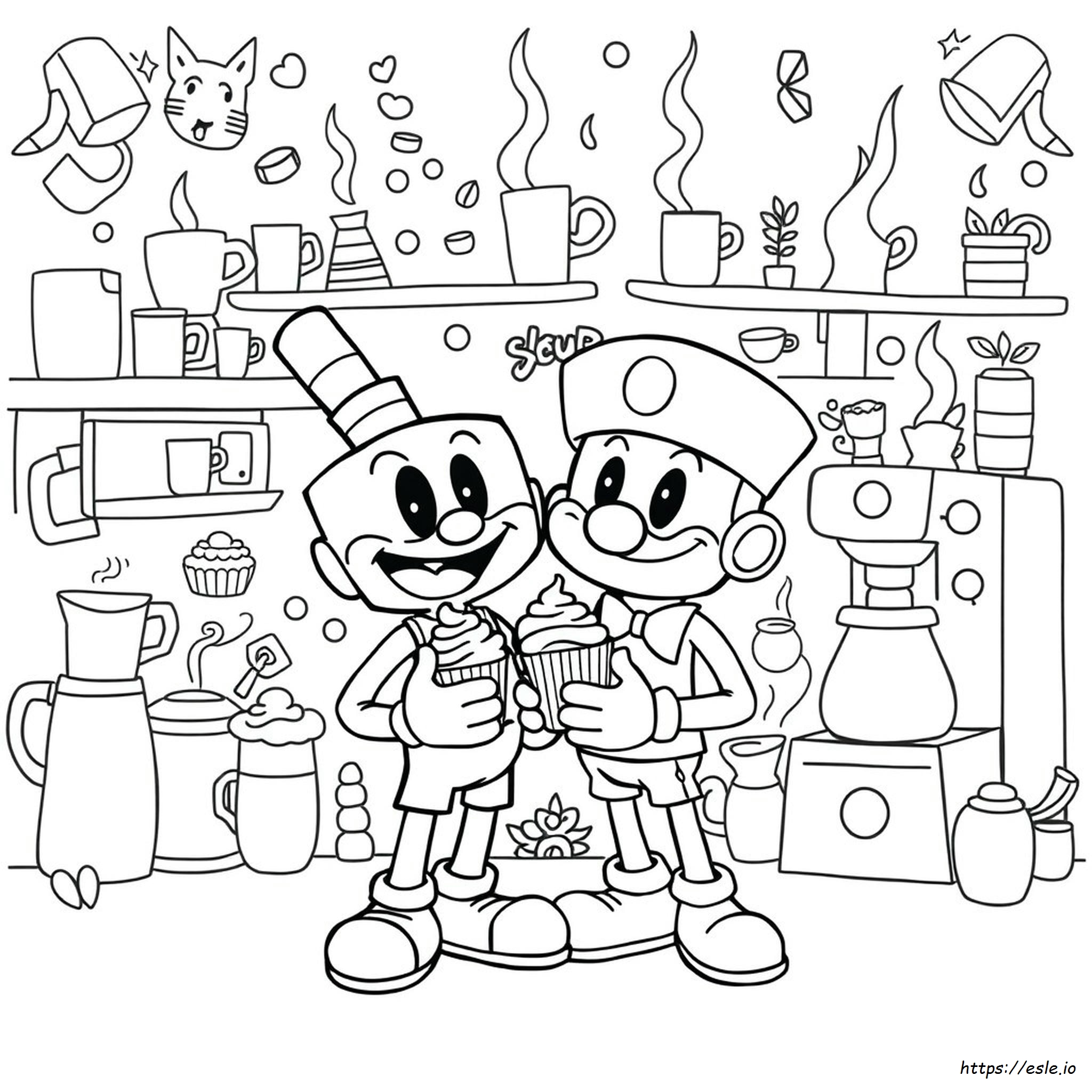 Printable Cuphead And Mugman Coloring Pages