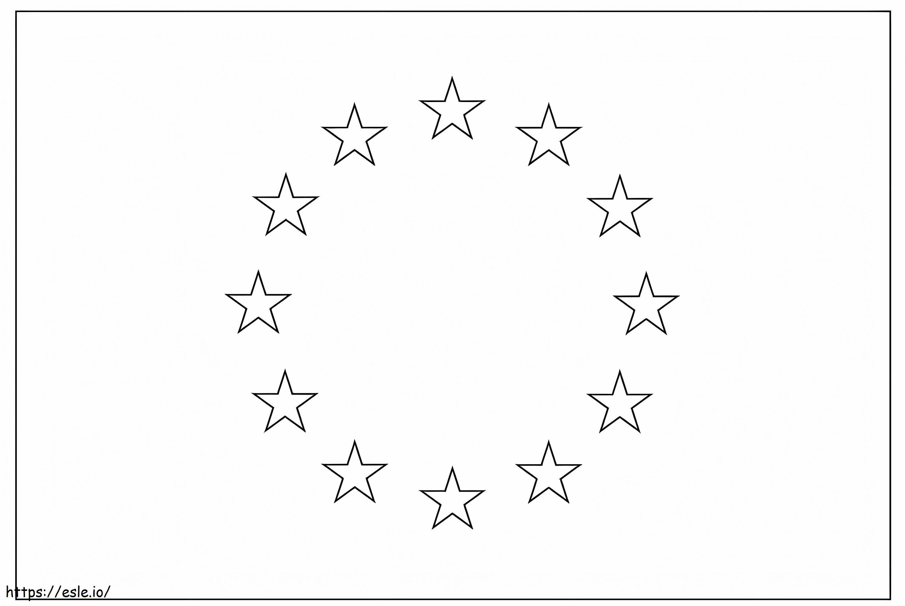 Steagul Uniunii Europene de colorat