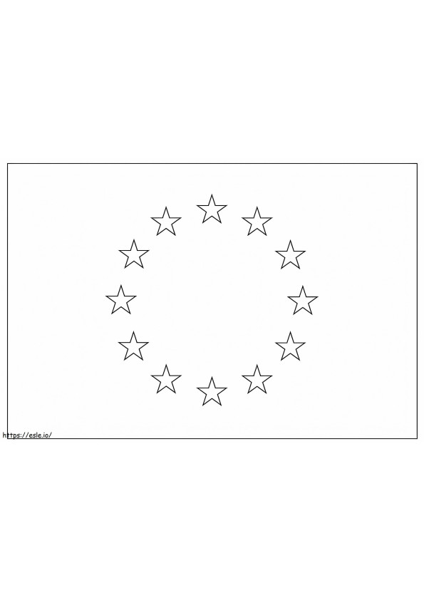 Vlag van de Europese Unie kleurplaat
