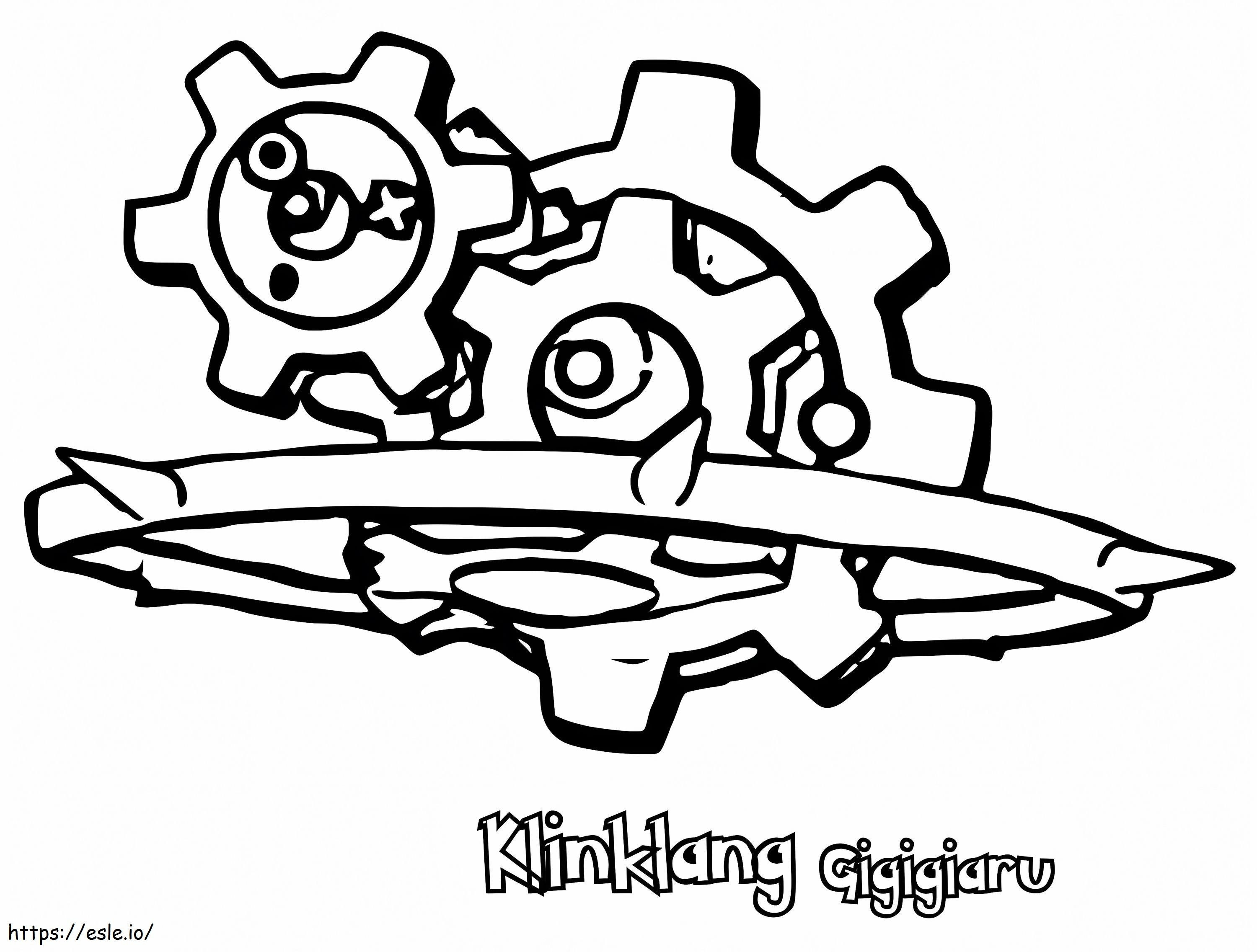 Coloriage Pokémon Klinklang 1 à imprimer dessin