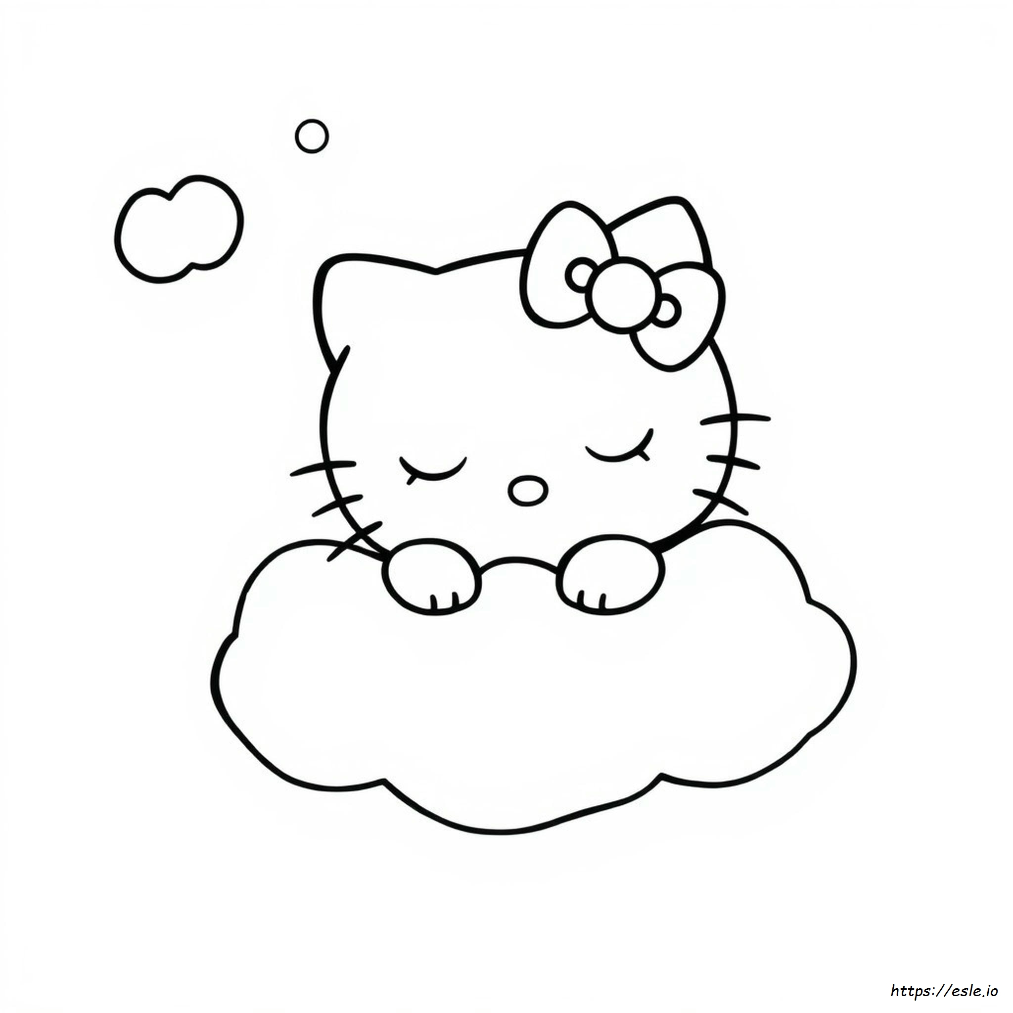 Hello Kitty Sleeping Coloring Pages