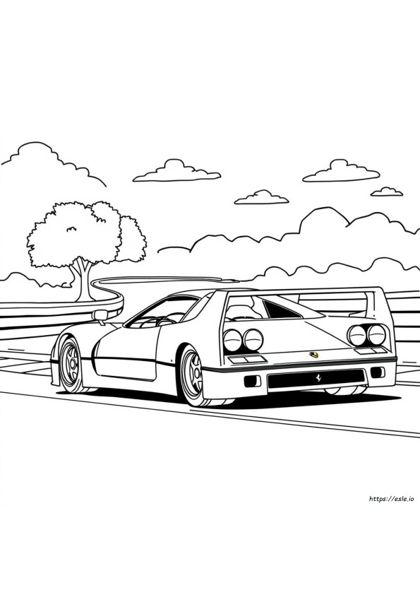 Ferrari F40 Colouring Pages