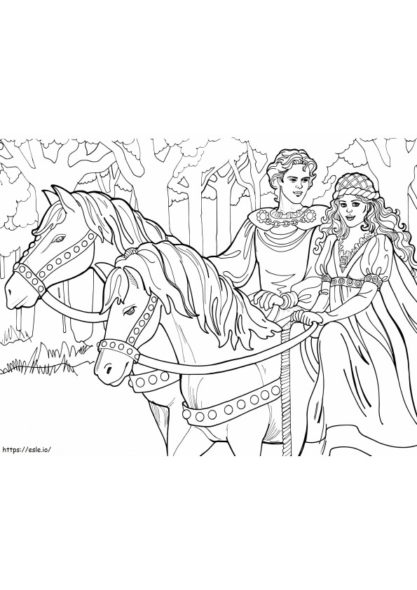 Prinsessa Leonora ratsastushevonen värityskuva