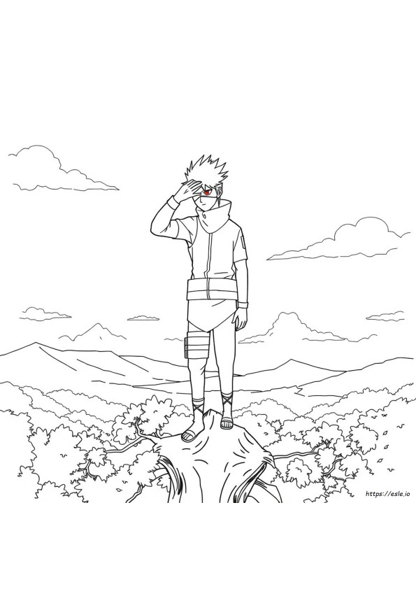 カカシの塗り絵ぬりえ