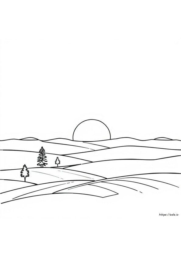 Auringonlasku Värityskirja