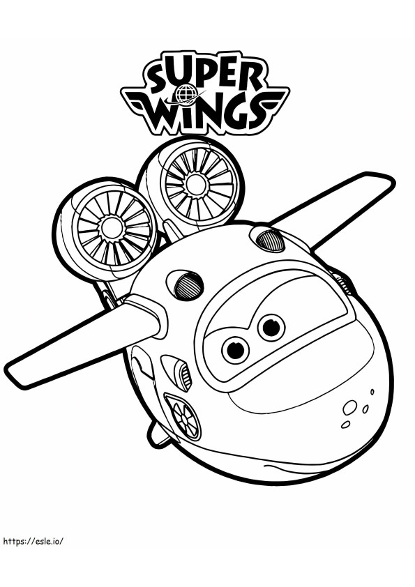 Look Super Wings Smiling coloring page
