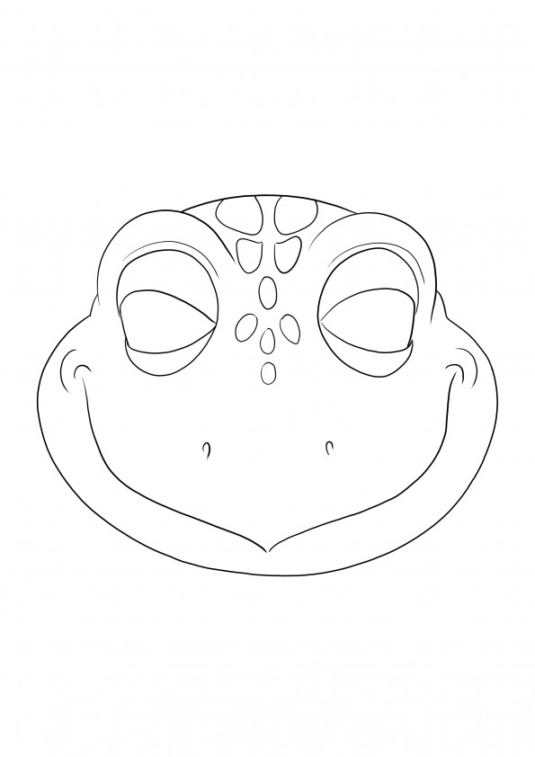 Folha para colorir de uma Máscara de Tartaruga para imprimir ou baixar grátis