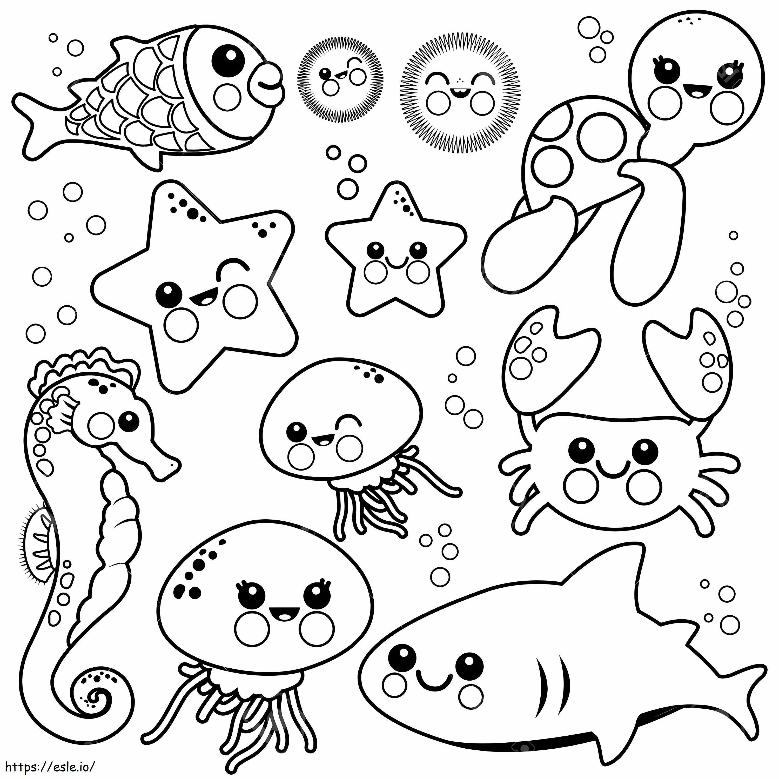 Coloriage Animal marin mignon à imprimer dessin