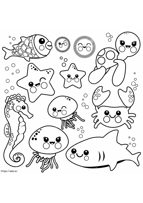 Coloriage Animal marin mignon à imprimer dessin