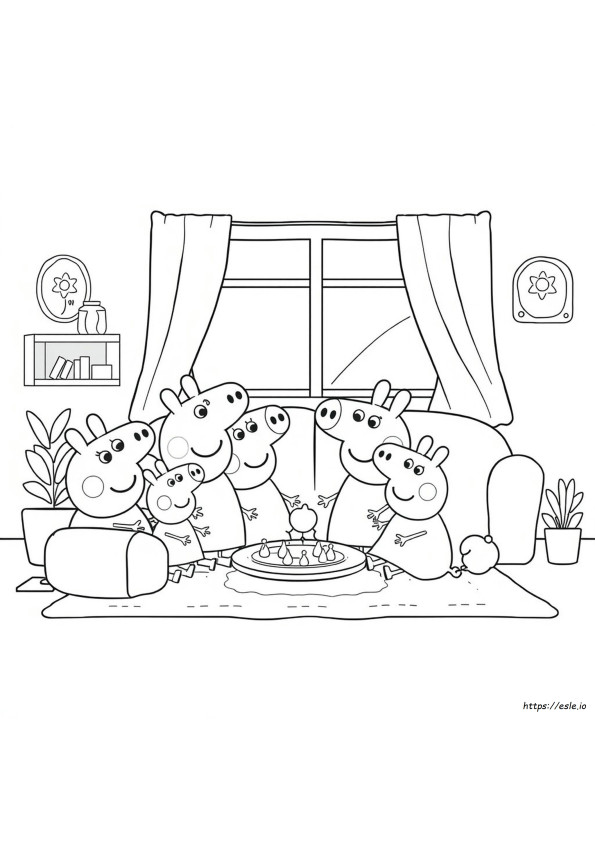 Familia Peppa De Colorat