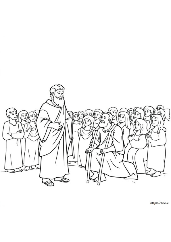 Peter And John Heal The Lame Man Coloring Page
