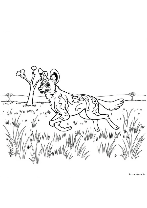 African Wild Dog Coloring Page
