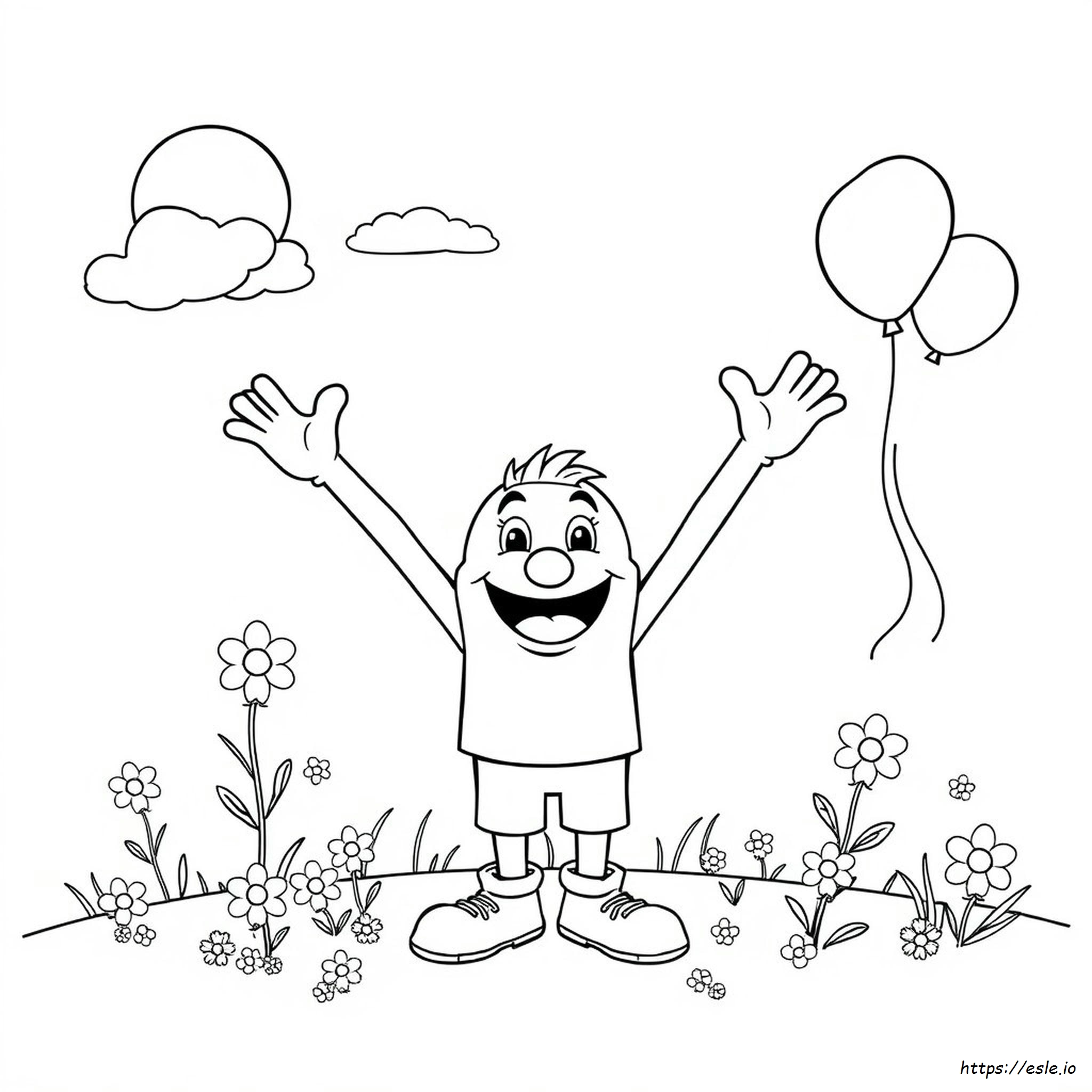 Mr Happy Colouring Pages