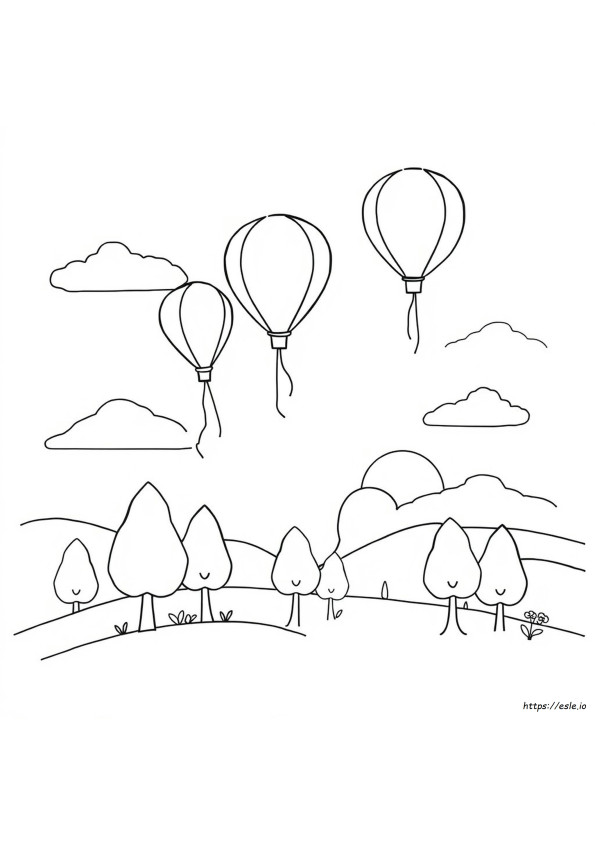 Balão Para Colorir Para Pré-Escola E Atividades