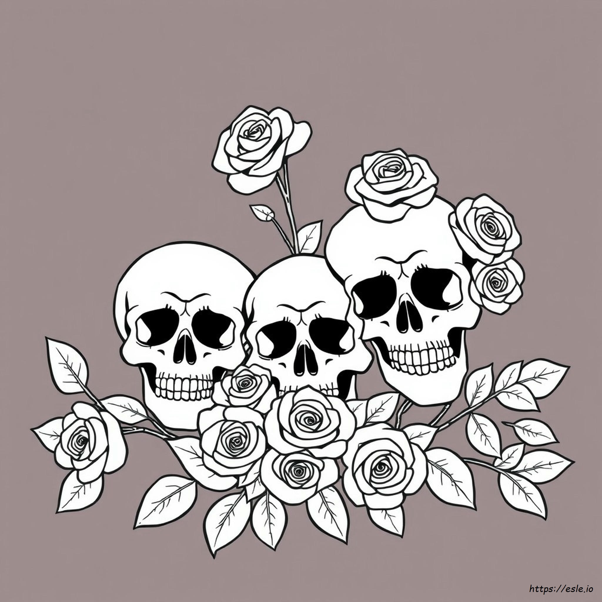 Coloring Pages Of Skulls And Roses