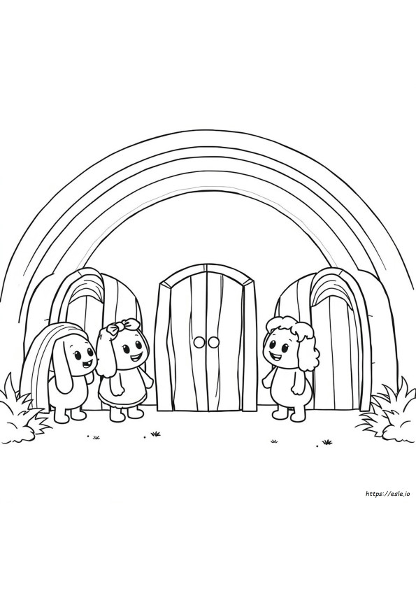 Rainbow Friends Vs Doors Coloring Pages