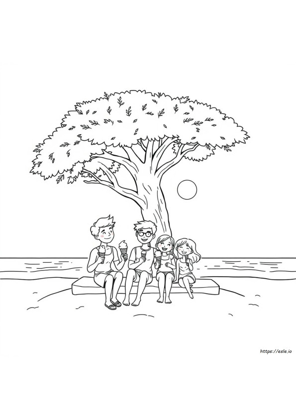 Family Vacation Coloring Page