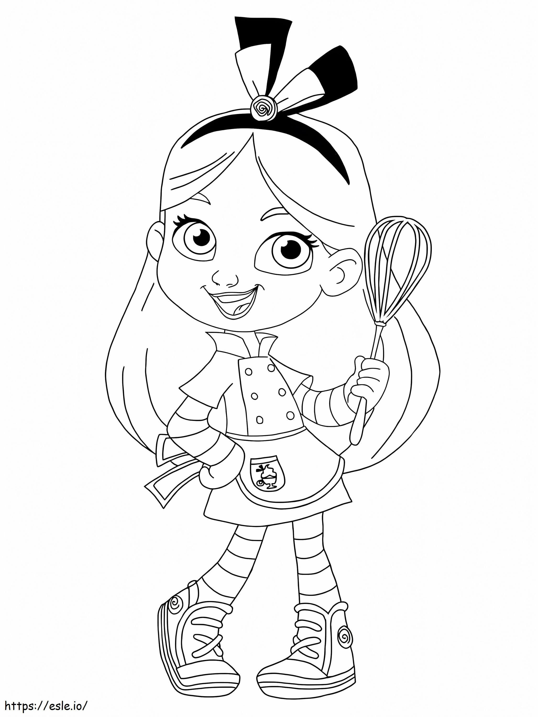 Cute Alices Wonderland Bakery coloring page