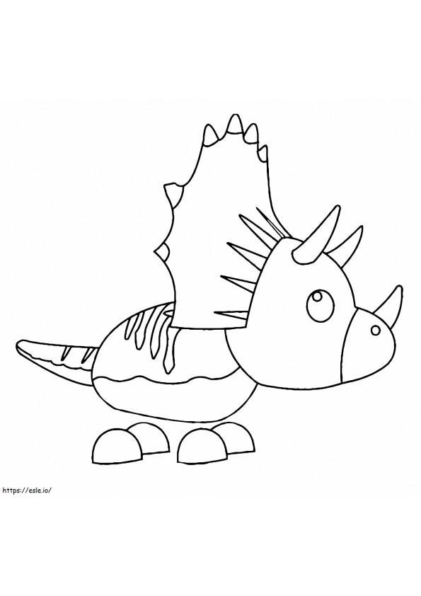 Adopteer me huisdier Triceratops kleurplaat