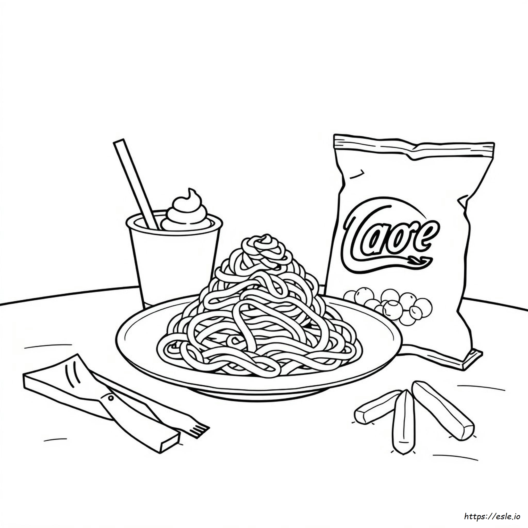 Números De Comida Chatarra Para Colorear