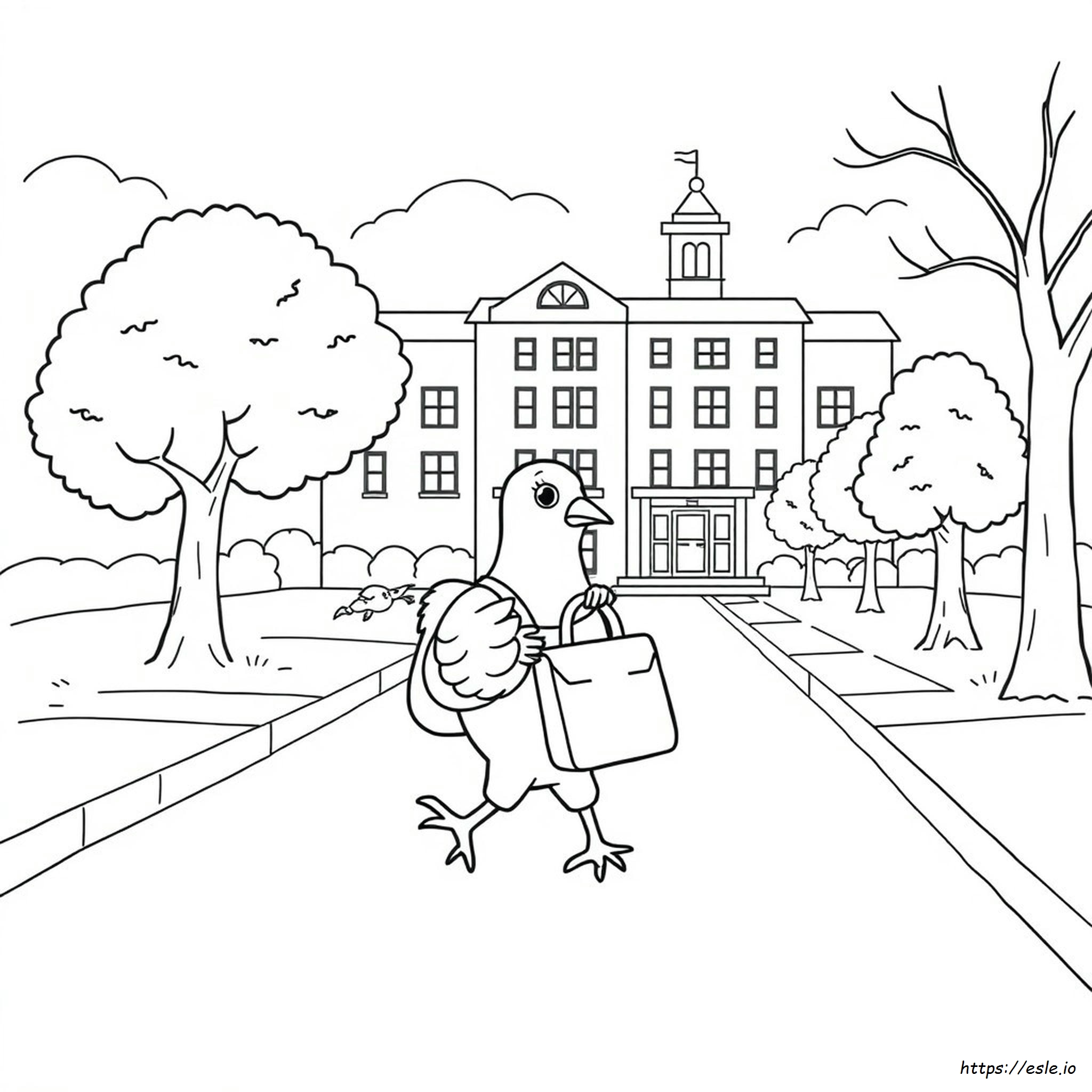 The Pigeon Has To Go To School Coloring Page