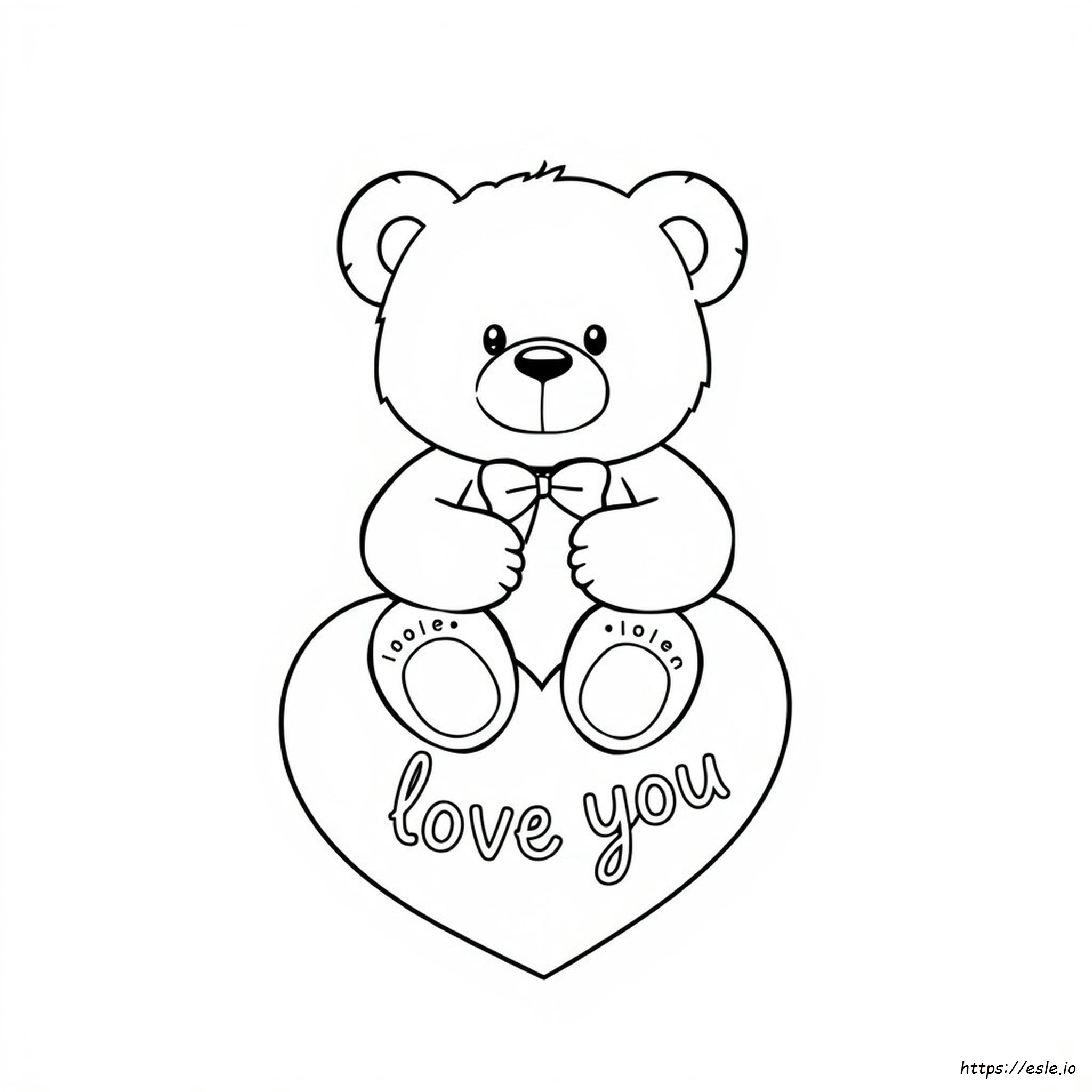 I Love You Teddy Bear Coloring Pages
