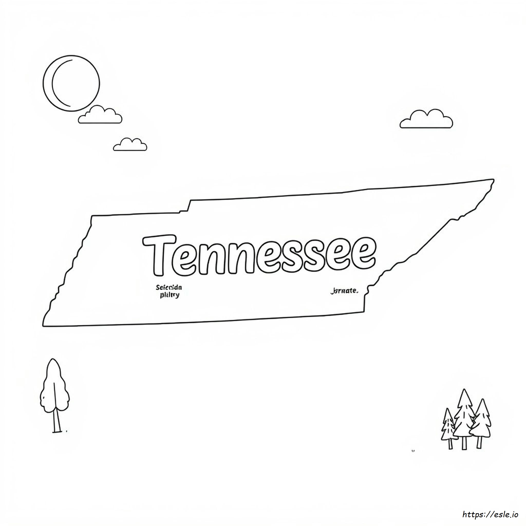 Tennessee Map Coloring Page