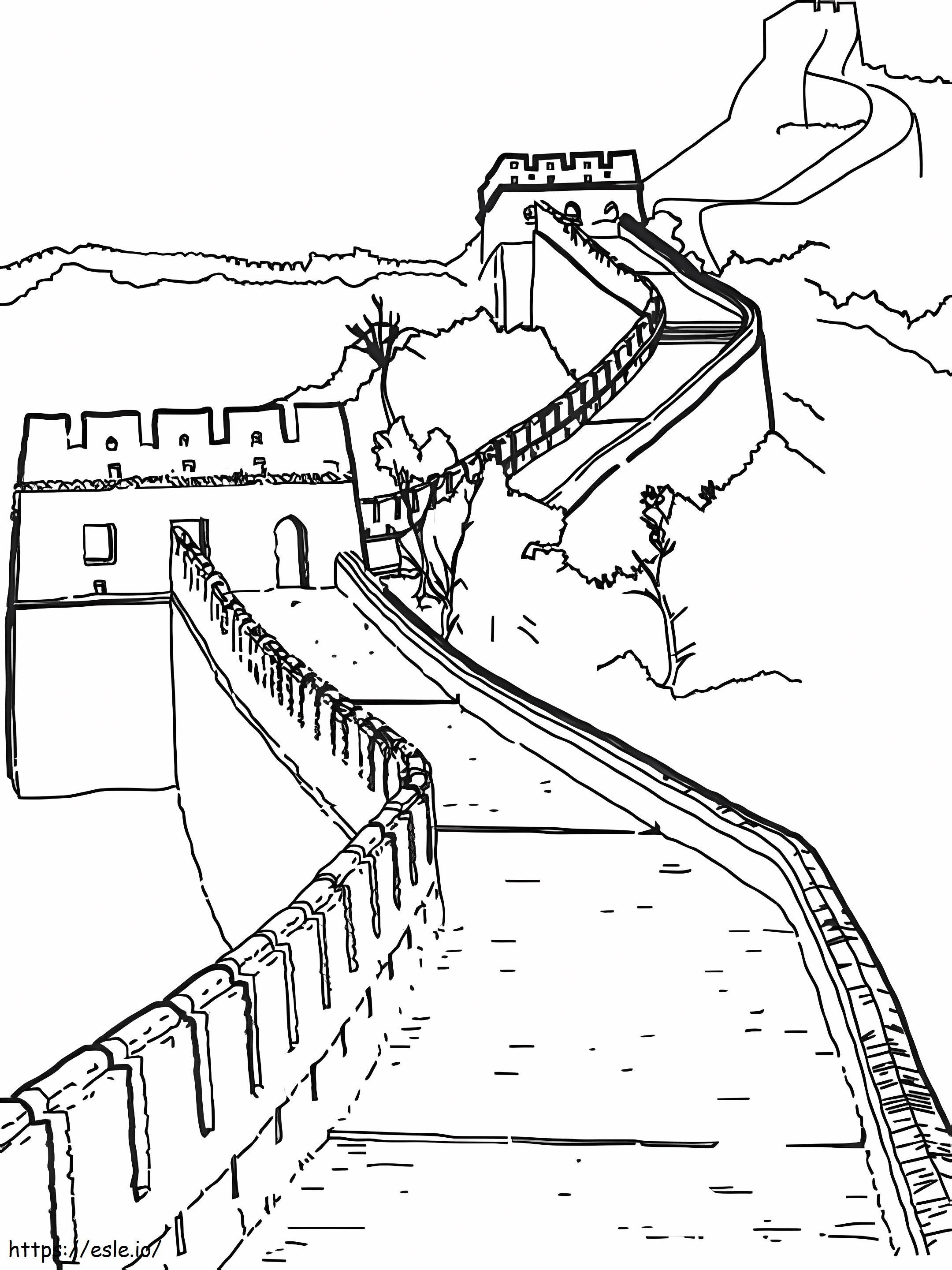 Kiinan muuri värityskuva