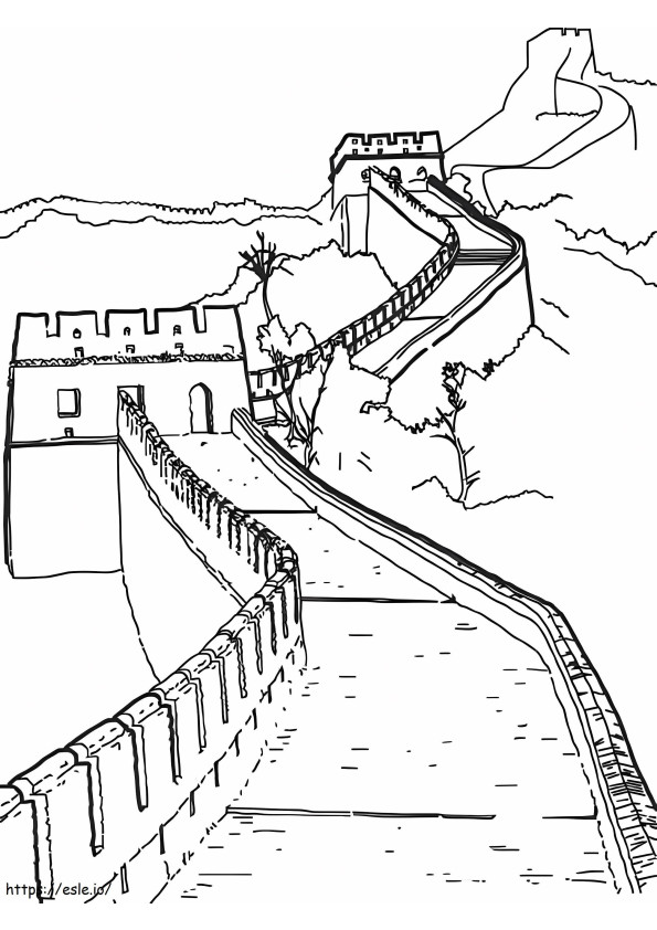Kiinan muuri värityskuva