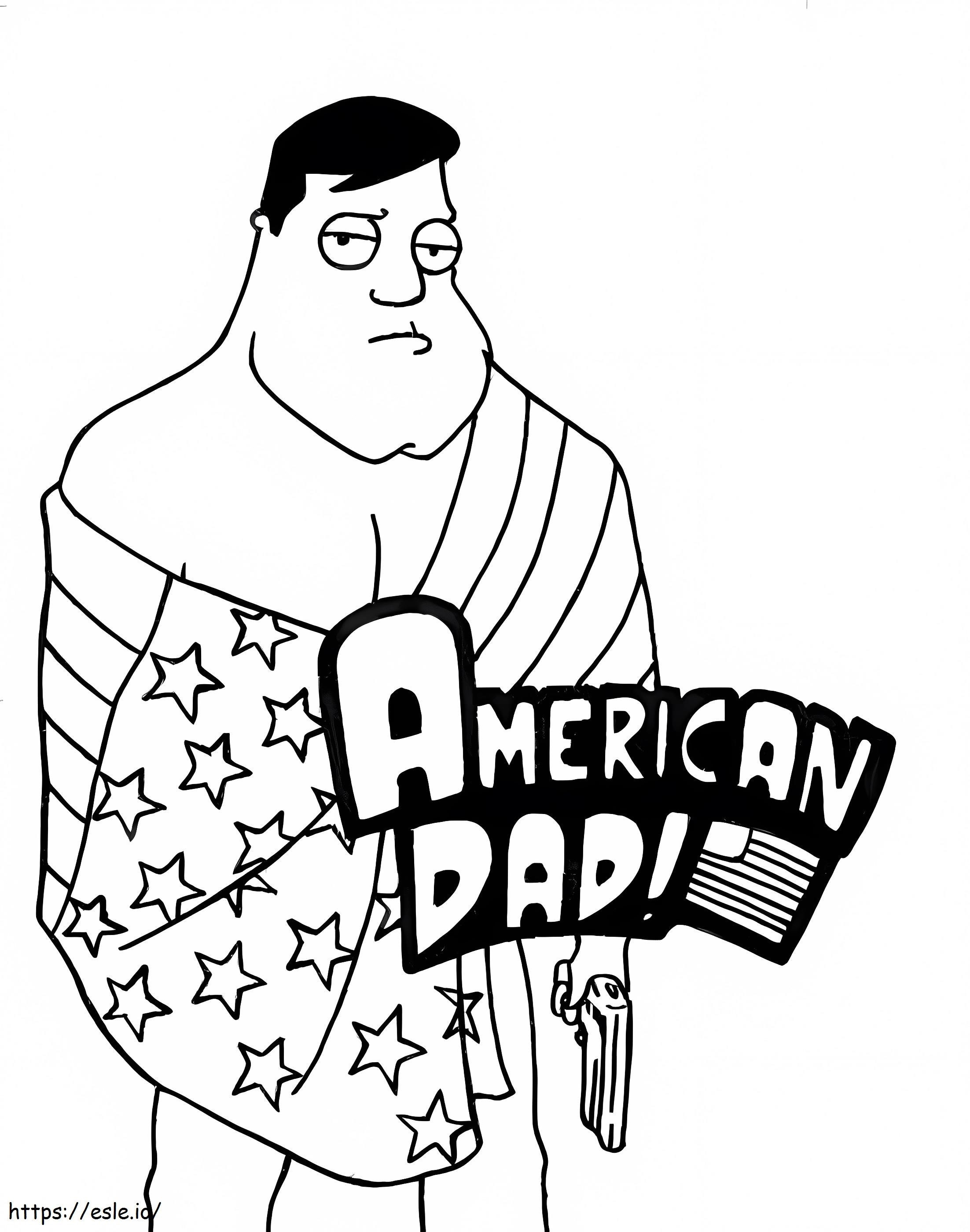 Amerykański tata do druku kolorowanka