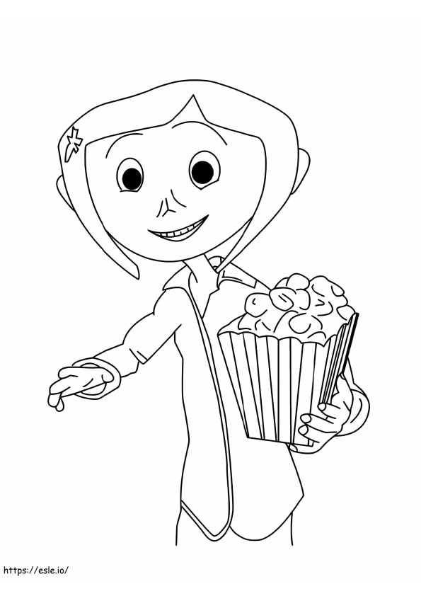 Coraline And Popcorn coloring page