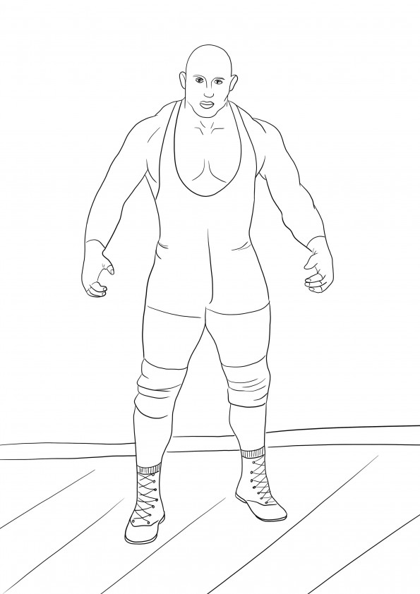 WWE Ryback coloring sheet free to download or print for kids to color